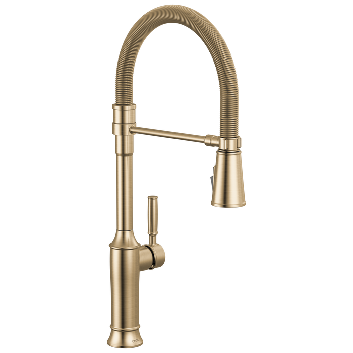 Delta Renaldi 9684 Single-Handle Pull-Down Spring Kitchen Faucet - Lumicoat Champagne Bronze