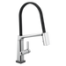 Delta Pivotal: Single Handle Exposed Hose Kitchen Faucet with Touch<sub>2</sub>O Technology