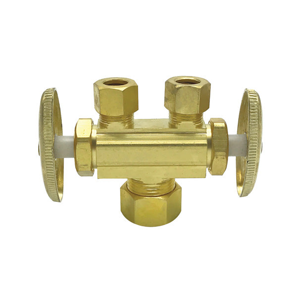 Wal-rich Corporation 4220602 3/8" OD x 3/8" OD x 5/8" OD Dual Shutoff Stop (Lead-Free)
