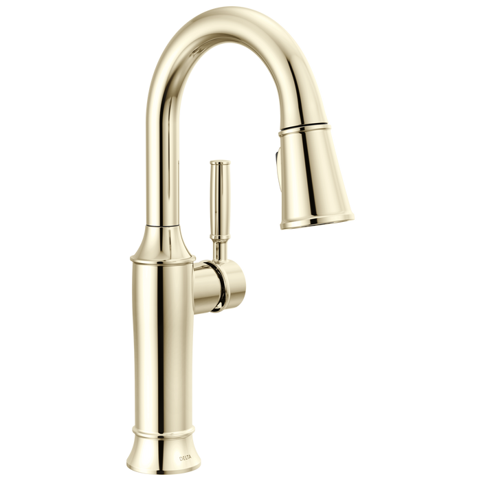 Delta Renaldi 9984 Single Handle Pull-Down Bar / Prep Faucet - Lumicoat Polished Nickel