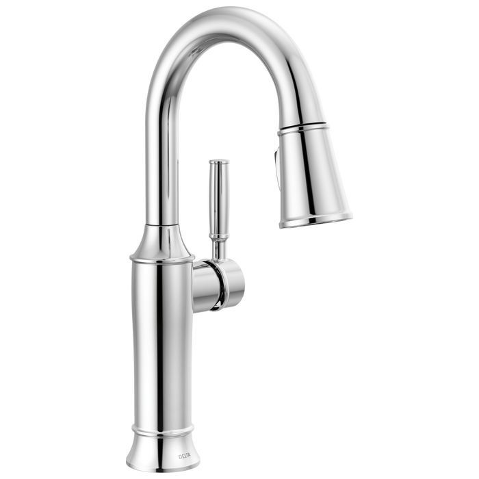 Delta Renaldi 9984 Single Handle Pull-Down Bar / Prep Faucet - Lumicoat Chrome
