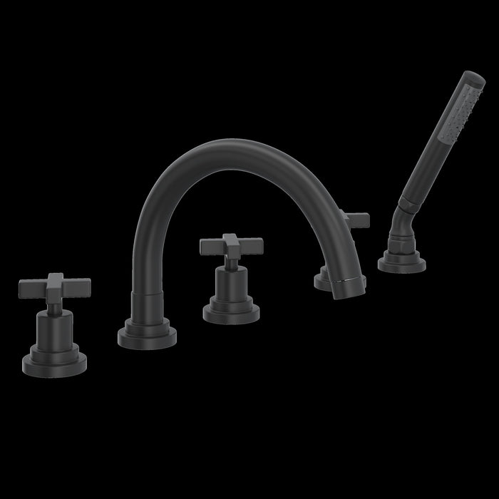 ROHL A2214 Lombardia® 5-Hole Deck Mount Tub Filler With C-Spout