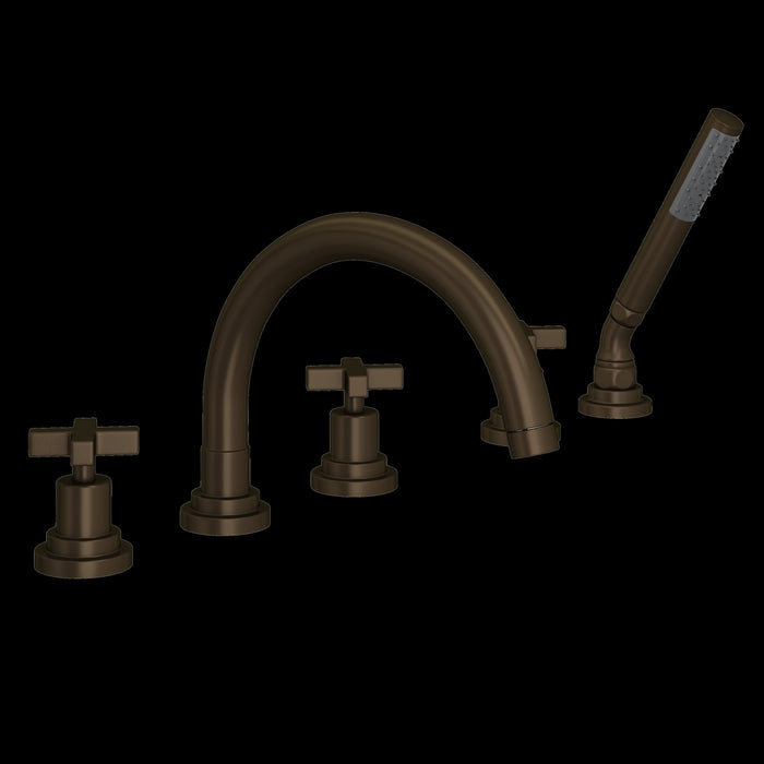 ROHL A2214 Lombardia® 5-Hole Deck Mount Tub Filler With C-Spout