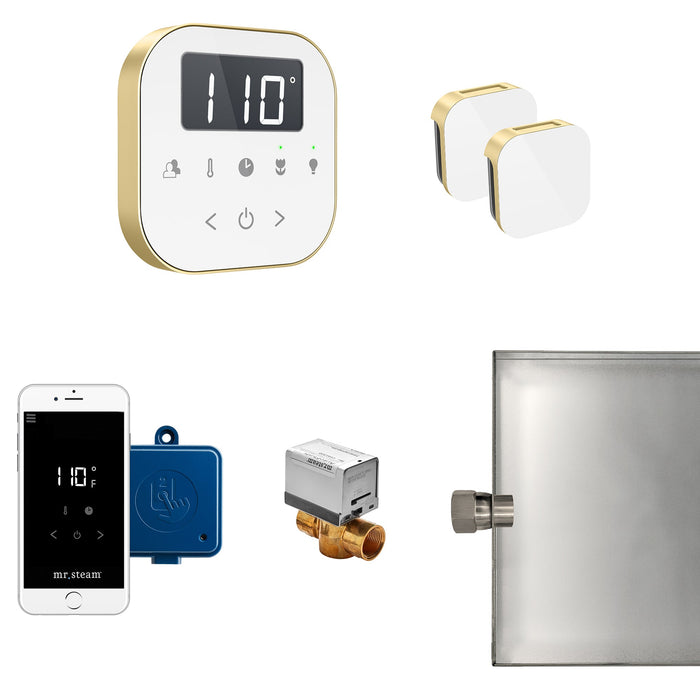 Mr. Steam ABUTLERXW-SB AirButler® Max White in Satin Brass