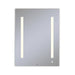 AiO 23-1/8" x 29-7/8" x 1-1/2" lighted mirror with LUM lighting at 2700 kelvin temperature (warm light), dimmable, USB charging ports and OM Audio