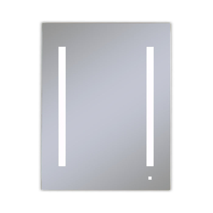 AiO 23-1/4" x 30" x 4" single door lighted cabinet with LED lighting at 4000 kelvin temperature (cool light), dimmable, built-in OM Audio, interior lighting, electrical outlet, USB charging ports, magnetic storage strip, left hinge