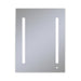AiO 23-1/4" x 30" x 4" single door lighted cabinet with LED lighting at 4000 kelvin temperature (cool light), dimmable, built-in OM Audio, interior lighting, electrical outlet, USB charging ports, magnetic storage strip, left hinge