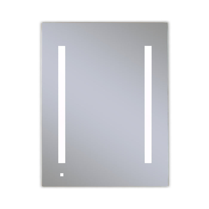 AiO 23-1/4" x 30" x 4" single door lighted cabinet with LUM LED lighting at 4000 kelvin temperature (cool light), dimmable, built-in OM Audio, interior lighting, electrical outlet, USB charging ports, magnetic storage strip and right hinge