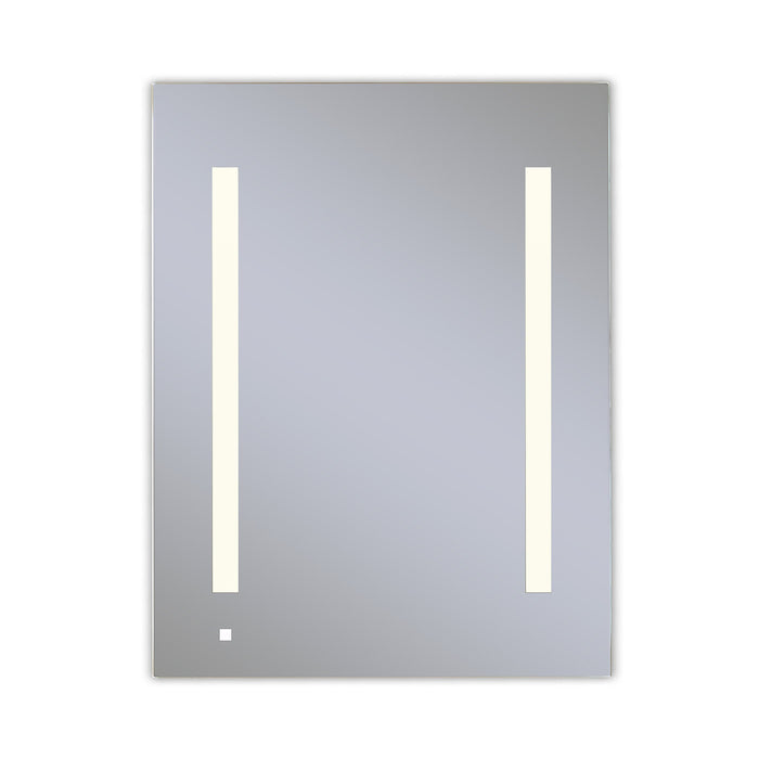 AiO 23-1/4" x 30" x 4" single door lighted cabinet with LUM LED lighting at 2700 kelvin temperature (warm light), dimmable, interior lighting, electrical outlet, USB charging ports, magnetic storage strip and right hinge