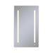 AiO 23-1/4" x 40" x 4" single door lighted cabinet with LUM LED lighting at 2700 kelvin temperature (warm light), dimmable, interior lighting, electrical outlet, USB charging ports, magnetic storage strip and left hinge
