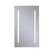 AiO 23-1/4" x 40" x 4" single door lighted cabinet with LUM LED lighting at 2700 kelvin temperature (warm light), dimmable, interior lighting, electrical outlet, USB charging ports, magnetic storage strip and right hinge