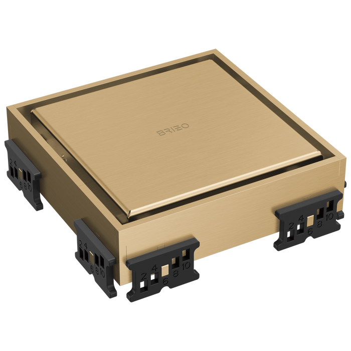 Brizo BT062418 4" Reversible Square Point Shower Drain - Luxe Gold