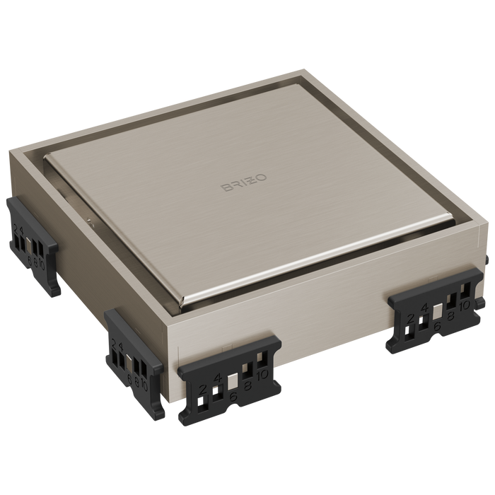 Brizo BT062418 4" Reversible Square Point Shower Drain - Luxe Nickel