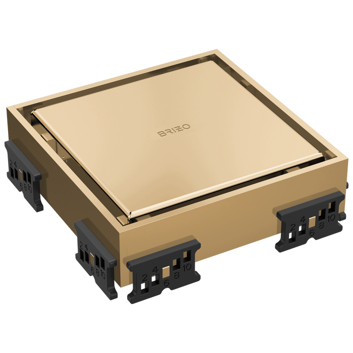 Brizo BT062418 4" Reversible Square Point Shower Drain - Polished Gold