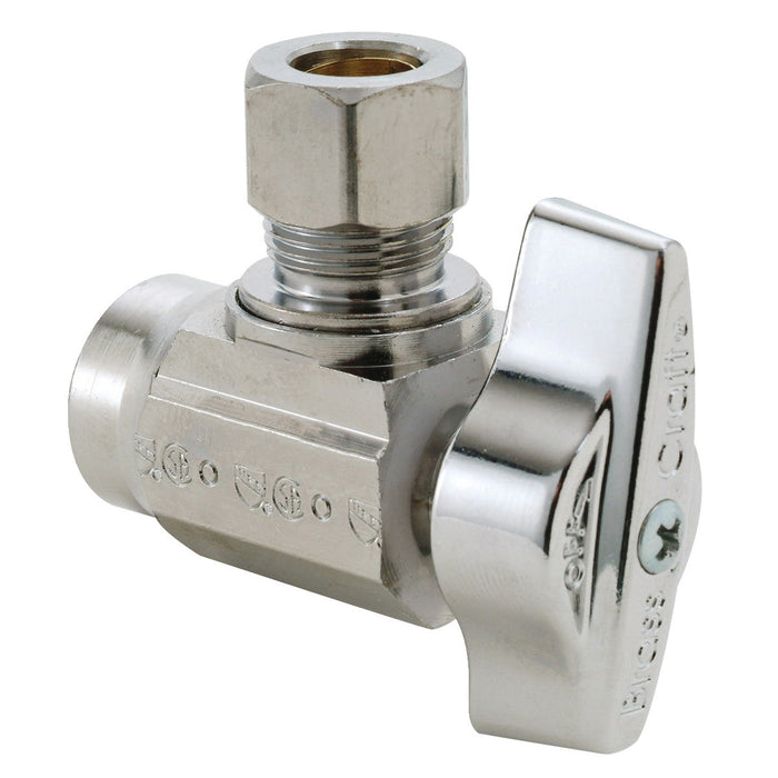 BrassCraft Manufacturing Company KTR19X C 1/2" Sweat x 3/8" Compression Quarter-Turn Angle Stop &bull; Chrome