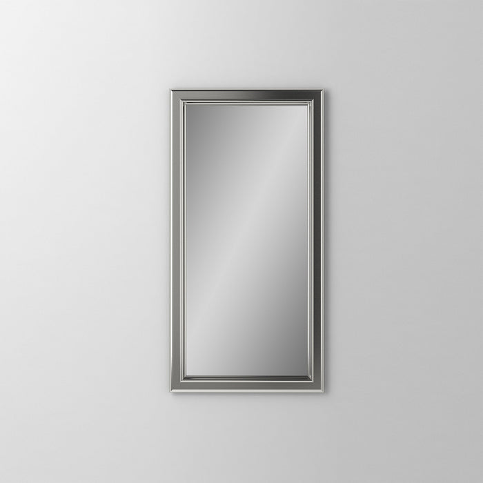 Main Line 23-1/4" x 39-3/8" x 6" bryn mawr framed cabinet in classic gray interior and satin nickel finish with left hinge and electric option