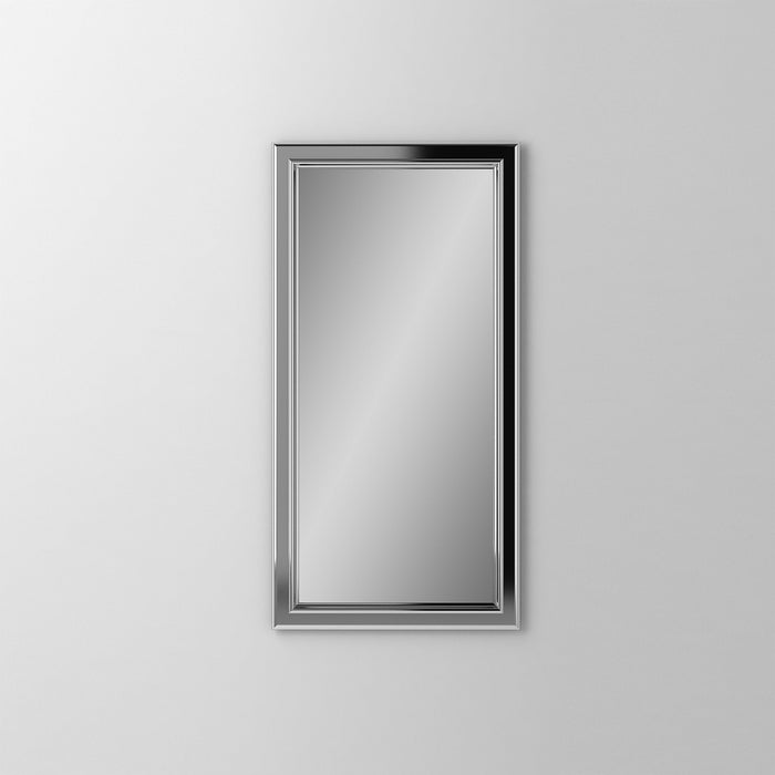 Main Line 23-1/4" x 39-3/8" x 6" bryn mawr framed cabinet in classic gray interior and chrome finish with left hinge and electric option