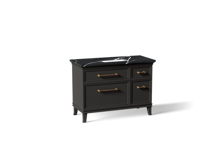 KOHLER K-CM29481-BD4 Artifacts 48" Bathroom Vanity Cabinet with Sink and Quartz Top - angled product view