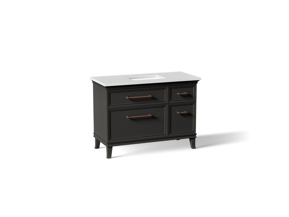 KOHLER K-CM29481-BD4 Artifacts 48" Bathroom Vanity Cabinet with Sink and Quartz Top - angled product view