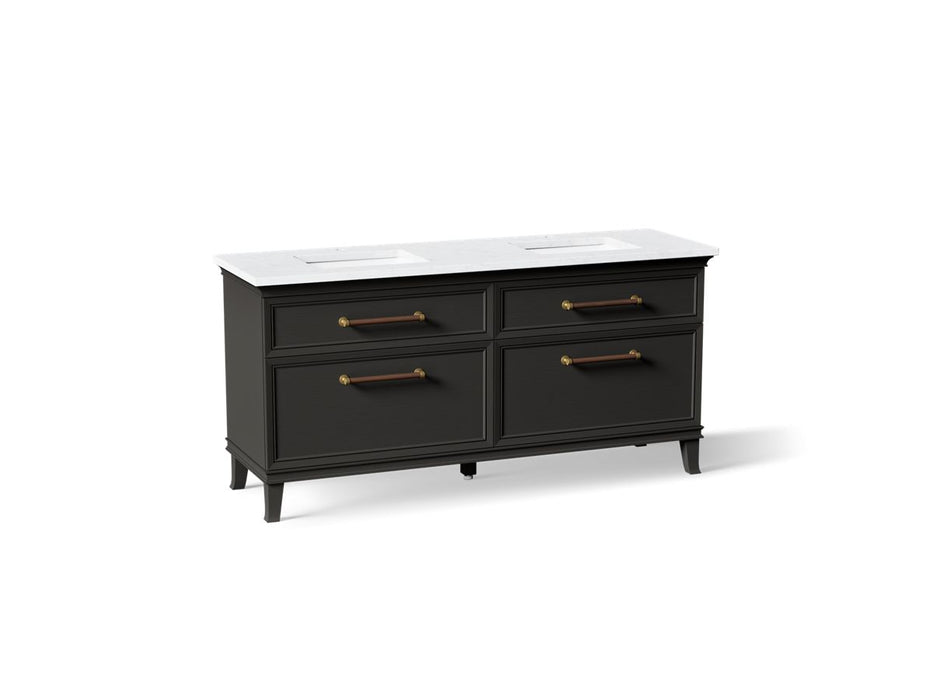 KOHLER K-CM29482-BD6 Artifacts 72" Bathroom Vanity Cabinet with Sinks and Quartz Top - angled product view