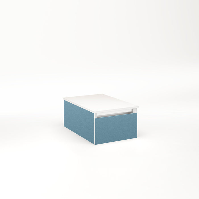 Cartesian 12-1/8" x 7-1/2" x 18-3/4" slim drawer vanity in ocean with slow-close full drawer and no night light