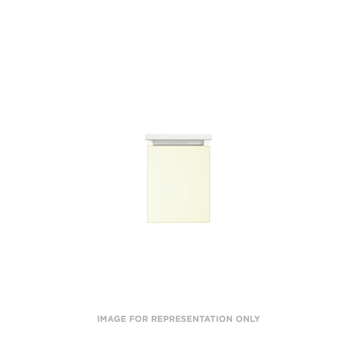 Cartesian 12-1/8" x 15" x 18-3/4" slim drawer vanity in reeded white with slow-close full drawer and selectable night light in 2700K/4000K temperature (warm/cool light)