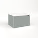 Cartesian 24-1/8" x 15" x 18-3/4" slim drawer vanity in matte gray with slow-close full drawer and selectable night light in 2700K/4000K temperature (warm/cool light)