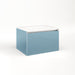 Cartesian 24-1/8" x 15" x 18-3/4" slim drawer vanity in ocean with slow-close plumbing drawer and selectable night light in 2700K/4000K temperature (warm/cool light)