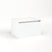 Cartesian 24-1/8" x 15" x 18-3/4" single drawer vanity in matte white with slow-close plumbing drawer and no night light