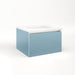 Cartesian 24-1/8" x 15" x 21-3/4" slim drawer vanity in ocean with slow-close full drawer and selectable night light in 2700K/4000K temperature (warm/cool light)