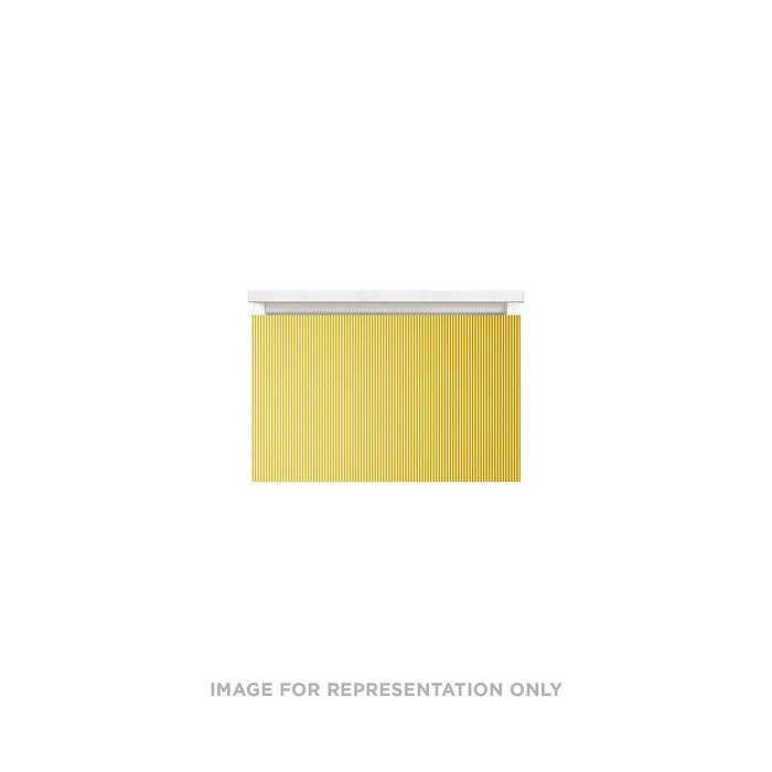 Cartesian 24-1/8" x 15" x 21-3/4" slim drawer vanity in reeded brass with slow-close full drawer and selectable night light in 2700K/4000K temperature (warm/cool light)