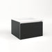 Cartesian 24-1/8" x 15" x 21-3/4" slim drawer vanity in matte black with slow-close plumbing drawer and selectable night light in 2700K/4000K temperature (warm/cool light)