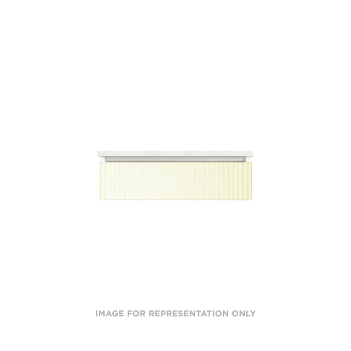 Cartesian 30-1/8" x 7-1/2" x 18-3/4" slim drawer vanity in reeded white with slow-close plumbing drawer and no night light