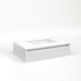 Cartesian 30-1/8" x 7-1/2" x 21-3/4" slim drawer vanity in satin white with slow-close full drawer and night light in 5000K temperature (cool light)