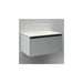 Cartesian 30-1/8" x 15" x 18-3/4" single drawer vanity in matte gray with slow-close plumbing drawer and night light in 5000K temperature (cool light)