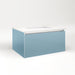 Cartesian 30-1/8" x 15" x 21-3/4" single drawer vanity in ocean with slow-close full drawer and night light in 5000K temperature (cool light)