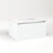 Cartesian 30-1/8" x 15" x 21-3/4" single drawer vanity in matte white with slow-close plumbing drawer and night light in 5000K temperature (cool light)