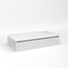 Cartesian 36-1/8" x 7-1/2" x 18-3/4" slim drawer vanity in satin white with slow-close tip out drawer and night light in 5000K temperature (cool light)