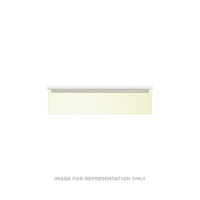 Cartesian 36-1/8" x 7-1/2" x 18-3/4" slim drawer vanity in reeded white with slow-close tip out drawer and no night light