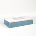 Cartesian 36-1/8" x 7-1/2" x 21-3/4" slim drawer vanity in ocean with slow-close full drawer and night light in 5000K temperature (cool light)