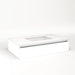 Cartesian 36-1/8" x 7-1/2" x 21-3/4" slim drawer vanity in white with slow-close plumbing drawer and night light in 5000K temperature (cool light)