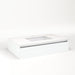 Cartesian 36-1/8" x 7-1/2" x 21-3/4" slim drawer vanity in matte white with slow-close plumbing drawer and no night light