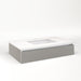 Cartesian 36-1/8" x 7-1/2" x 21-3/4" slim drawer vanity in silver screen with slow-close tip out drawer and selectable night light in 2700K/4000K temperature (warm/cool light)