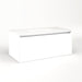 Cartesian 36-1/8" x 15" x 18-3/4" slim drawer vanity in white with slow-close full drawer and selectable night light in 2700K/4000K temperature (warm/cool light)