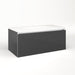 Cartesian 36-1/8" x 15" x 18-3/4" slim drawer vanity in smoke screen with slow-close full drawer and selectable night light in 2700K/4000K temperature (warm/cool light)