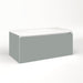 Cartesian 36-1/8" x 15" x 18-3/4" slim drawer vanity in matte gray with slow-close plumbing drawer and selectable night light in 2700K/4000K temperature (warm/cool light)