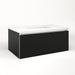 Cartesian 36-1/8" x 15" x 21-3/4" single drawer vanity in matte black with slow-close full drawer and night light in 5000K temperature (cool light)