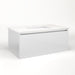 Cartesian 36-1/8" x 15" x 21-3/4" single drawer vanity in satin white with slow-close plumbing drawer and night light in 5000K temperature (cool light)