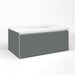 Cartesian 36-1/8" x 15" x 21-3/4" single drawer vanity in matte gray with slow-close plumbing drawer and night light in 5000K temperature (cool light)