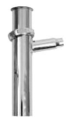 Oatey 812B-17BN-3 1-1/2” x 8" Chrome Tubular Flanged Branch Tailpiece with 1/2" Sweat Inlet